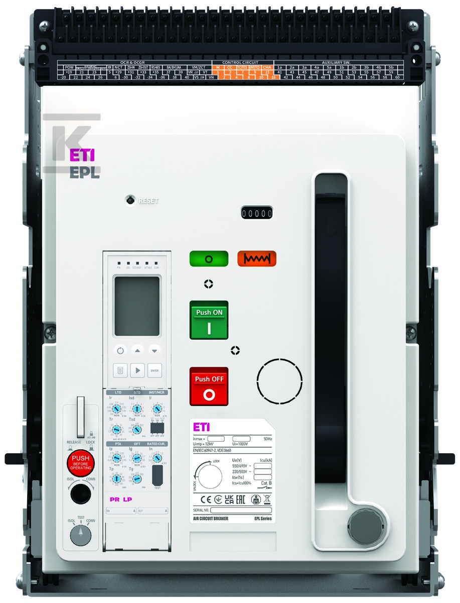 Wyłącznik 1000A 3P 65 kA wysuwny OCR wyzwalacz wzrostowy napęd silnikowy EPL-10 3H AD/M2C2S2/PR-LP 004695702