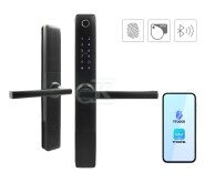Klamka z kontrolerem dostępu "EURA" ELH-20H4 - czarna, wąska szyfrator, czytnik Mifare 13,56 MHz, czytnik biometryczny, IP65, App TTLock/ TTHotel H41A720 - obrazek 1