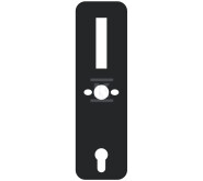Komplet maskownic "EURA" ELB-03H4 - front + tył, do klamki ELH-01H4, rozstaw 92 mm, otwór na wkładkę bębenkową, grubość 3 mm H43A703 - obrazek 1