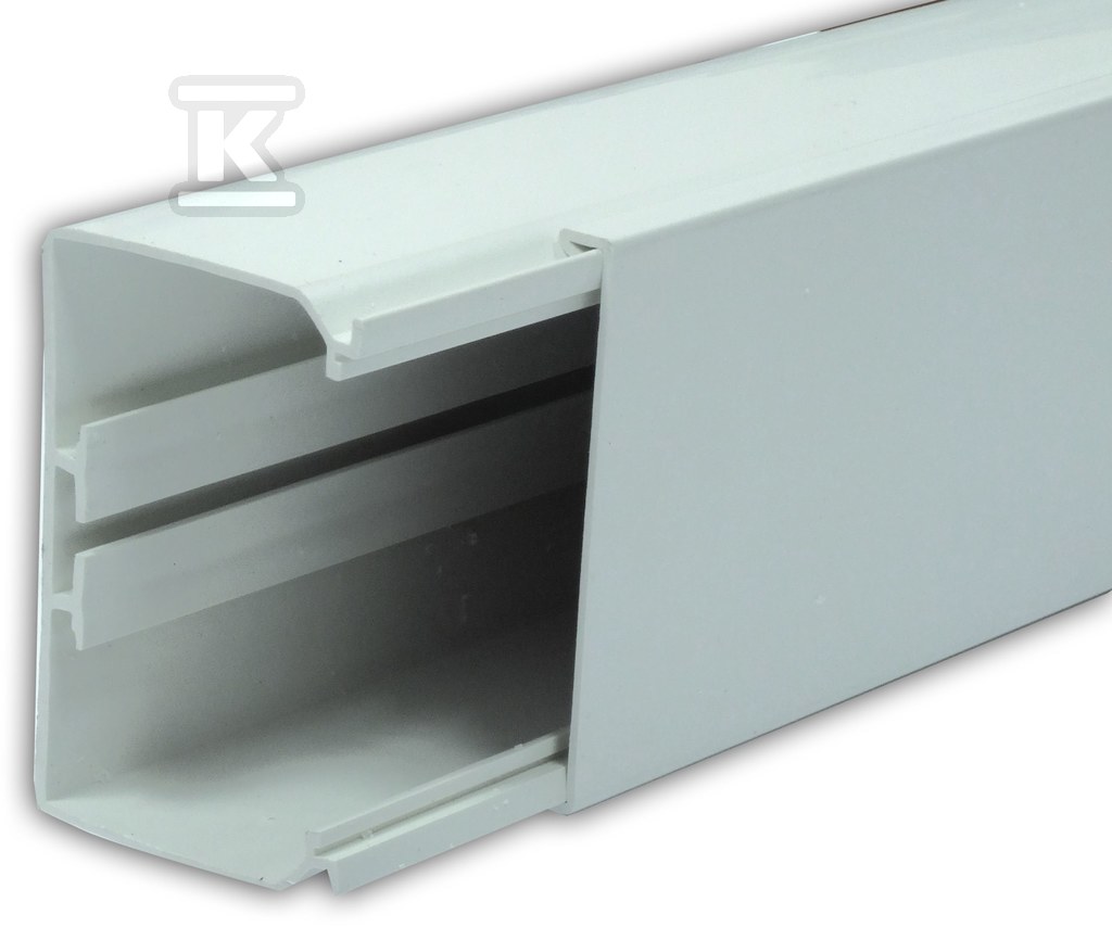 Kanał elektroinstalacyjnyz PCW typ KS 90x60 biały 2M (1szt=2m)/ z rozpórką RO90 / KS90X60/BI - obrazek 1