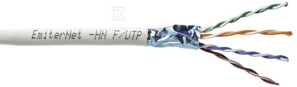 Kabel sieciowy Emiter Net FTP (F/UTP) kat. 5e 350 MHz, drut 4x2x24 AWG, PVC K/EMITERNET-FTP5E.