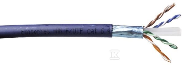 Kabel sieciowy Emiter Net FTP (F/UTP) kat 6 450 MHz, drut 4x2x23AWG, LS0H K/EMITERNET-FTP6LS0H.