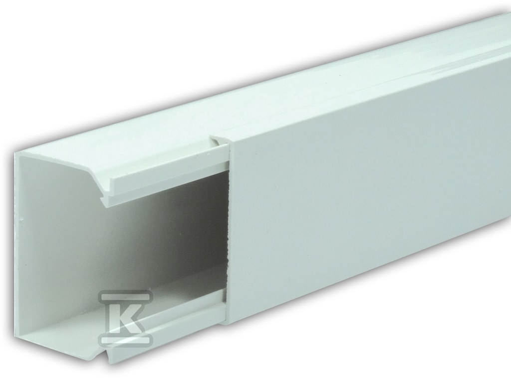 Kanał elektroinstalacyjnyz PCW typ LS 60X40 biały 2M (1szt=2m) LS60X40/BI - obrazek 1