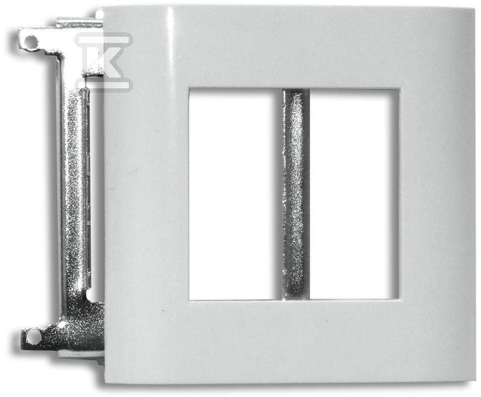 Ramka maskująca 2-modułowa z uchwytem metalowym, do kanałów KP90x60, 110x60, 130x60, 150x60 i puszek PU-2 RAMK-2/M - obrazek 1