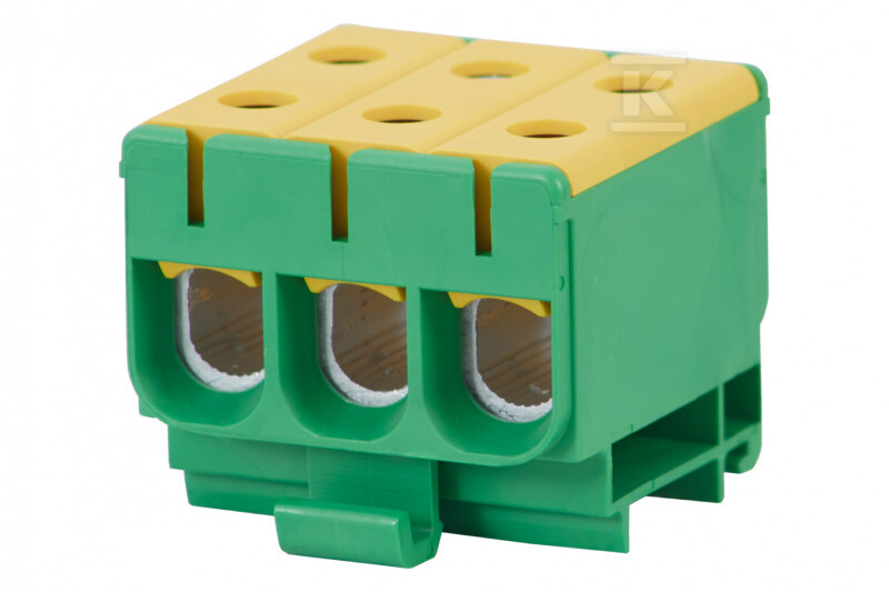 Listwa zaciskowa LZ w korpusie ZU 1-torowa 3x50mm2 / 3x50mm2 - Al/Cu żółto/zielona F2.0318 - obrazek 1