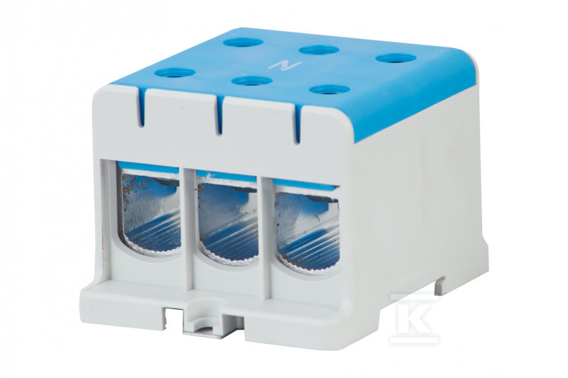 Listwa zaciskowa LZ w korpusie ZU 1-torowa 3x150mm2 / 3x150mm2 - Al/Cu niebieska F2.0322 - obrazek 1