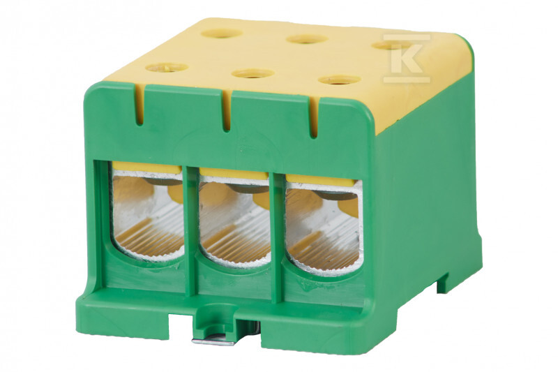 Listwa zaciskowa LZ w korpusie ZU 1-torowa 3x150mm2 / 3x150mm2 - Al/Cu żółto/zielona F2.0324 - obrazek 1