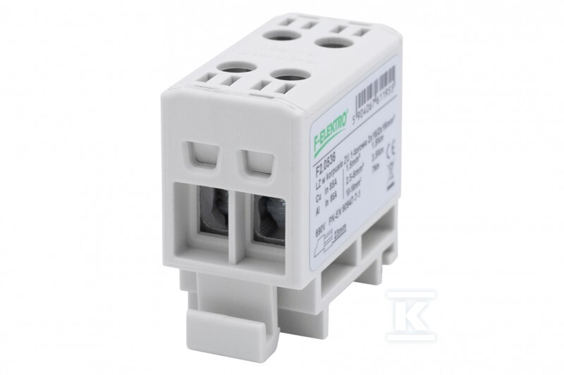 Listwa zaciskowa LZ w korpusie ZU 1-torowa 2x16mm2 / 2x16mm2 - Al/Cu szara F2.0536 - obrazek 1