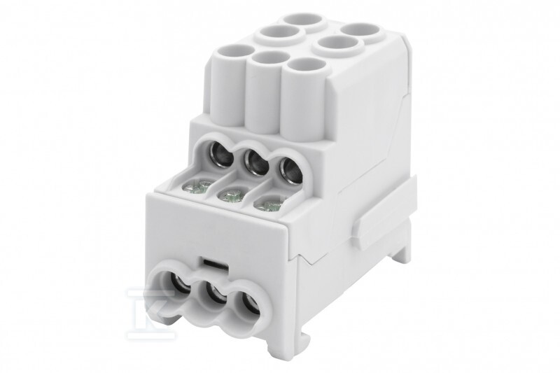 Blok rozdzielczy DBR 100A 2x25 / 6x10 szary F2.0549 - obrazek 1