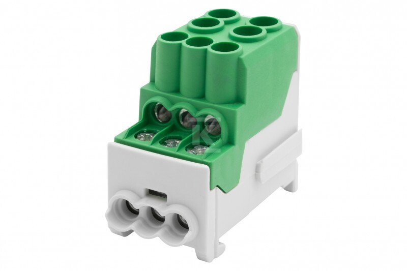 Blok rozdzielczy DBR 100A 2×25 / 6×10 zielony F2.0551