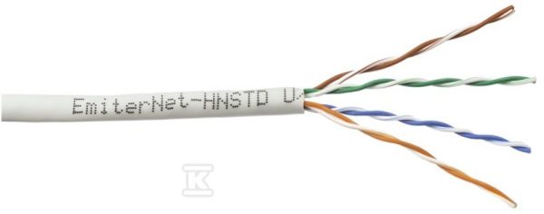 Kabel sieciowy Emiter Net UTP (U/UTP) kat.5e 350 MHz, drut, standard, szary K/EMITERNET-UTP5EPVC-STD.