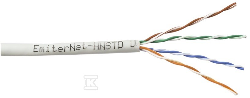 Kabel sieciowy Emiter Net UTP (U/UTP) kat.5e 350 MHz, drut, standard, szary K/EMITERNET-UTP5EPVC-STD. - obrazek 1