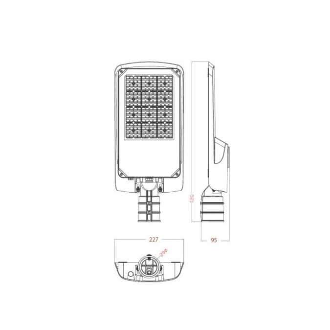 Lampa uliczna LED MA2 150W 25500lm barwa zimna 6000K IP66 LU150MA2 - obrazek 3