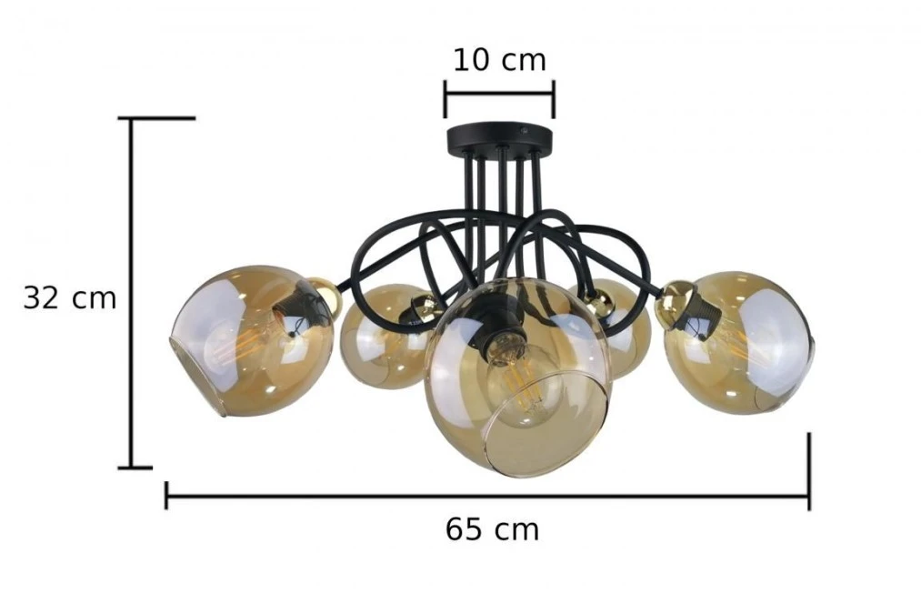 Lampa sufitowa nowoczesna 5xE27 VENUS GOLD - obrazek 3