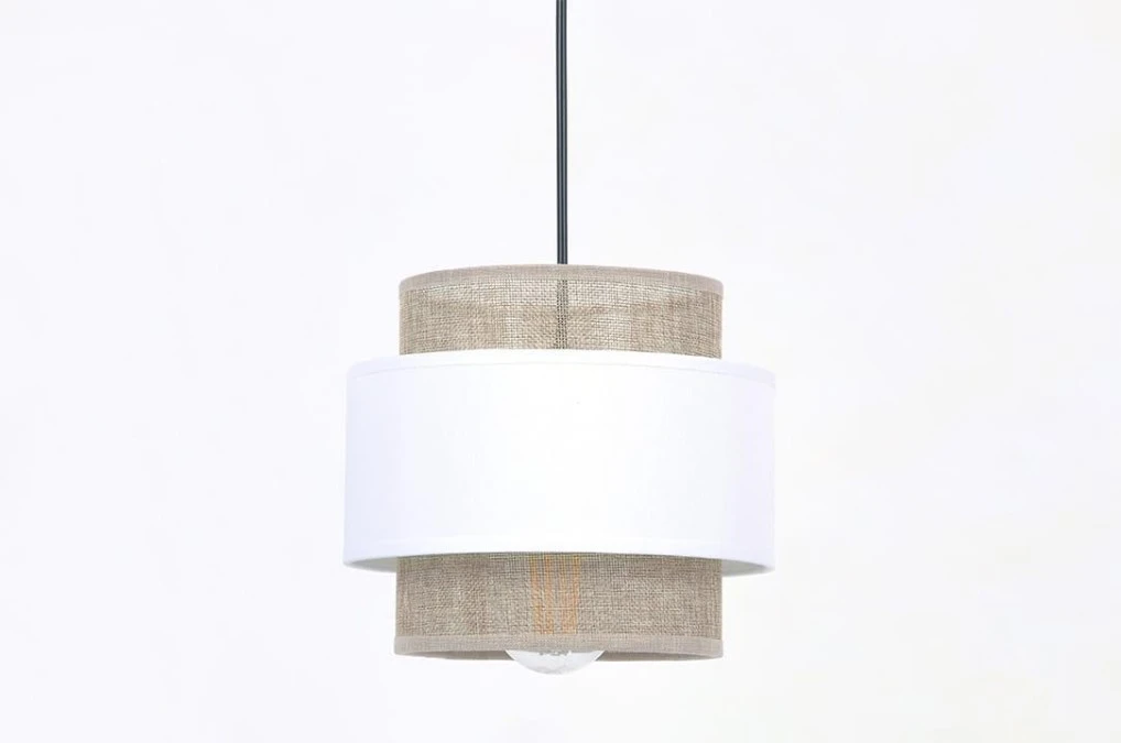Lampa wisząca CEZAR w rustykalnym stylu, klosze w kolorze biało‑beżowym K‑5272 Kaja Lighting - obrazek 2