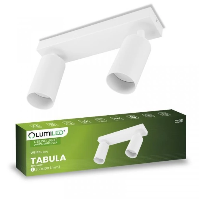 Lampa Sufitowa SPOT TUBA Reflektor Oprawa Halogenowa 2x GU10 TABULA LUMILED - obrazek 2
