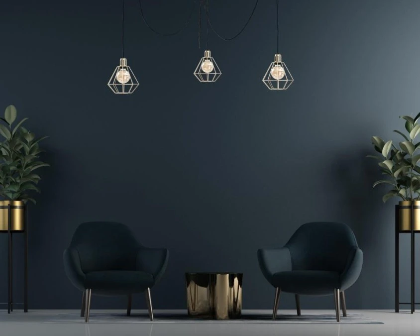 Lampa wisząca loftowa 3 xE27 COMO GOLD - obrazek 2