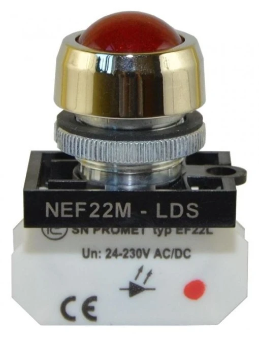 Lampka NEF22 metalowa sferyczna czerwona W0‑LD‑NEF22MLDS C - obrazek 1