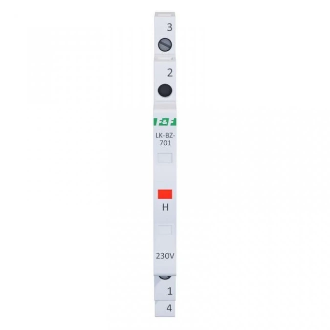 Lampka modułowa 1‑fazowa z zabezpieczeniem czerwona 1/3S LED 230V LK‑BZ‑701R - obrazek 2