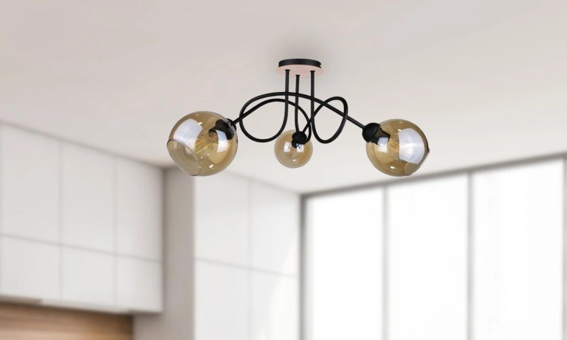 Lampa sufitowa nowoczesna 3xE27 VENUS WOOD - obrazek 2