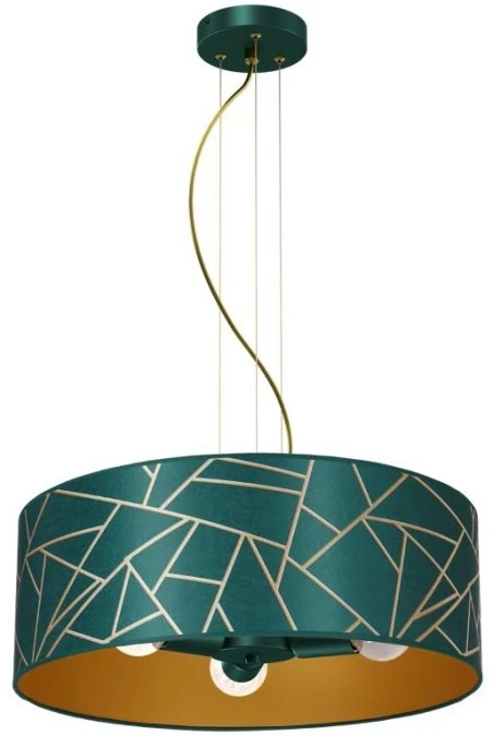 Lampa wisząca ZIGGY WHITE Gold/Bottle green 3xE27 MLP7580 Milagro - obrazek 1