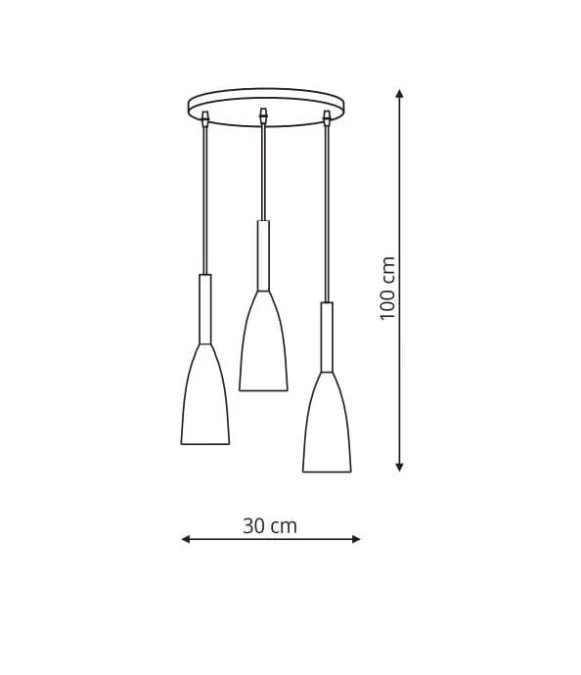 Lampa wisząca z rodziny SOLIN w kolorze szarym okrągła podsufitka metalowe klosze LP‑181/3P GR Light Prestige - obrazek 2