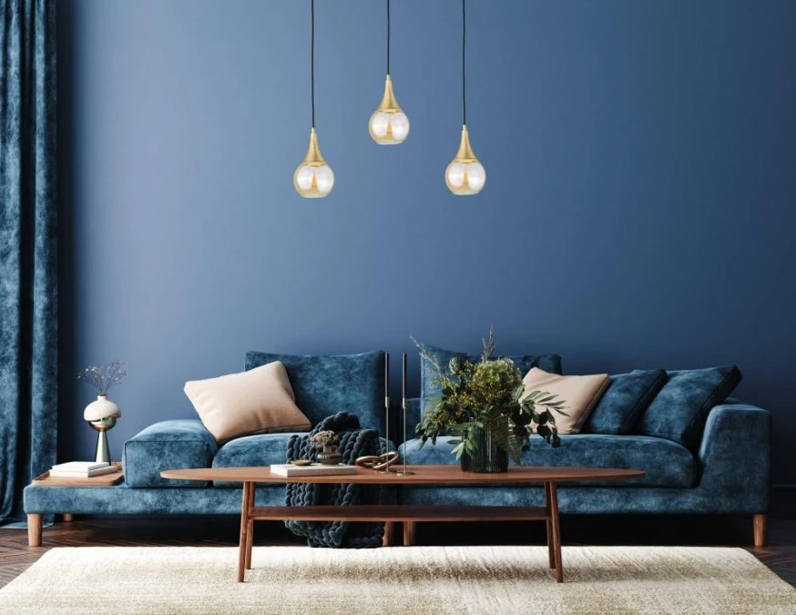 Lampa wisząca nowoczesna 3xE27 LACRIMA HONEY/GOLD - obrazek 2