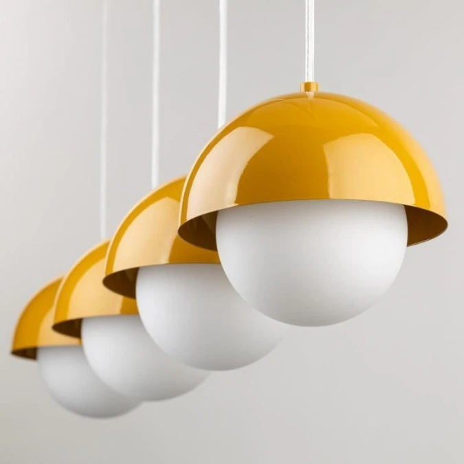 Lampa wisząca na listwie z 4 metalowo‑szkanymi koszami BONO OCHRA 10267 TK Lighting - obrazek 3