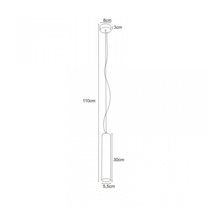 Lampa wisząca zwis wąska tuba MILE BLACK na E27 czarna nad wyspę kuchenną K‑4407 Kaja Lighting - obrazek 2