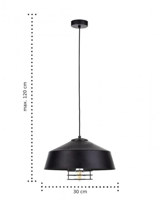 Lampa wisząca nowoczesna loftowa 1xE27 ELECTRA BLACK - obrazek 3