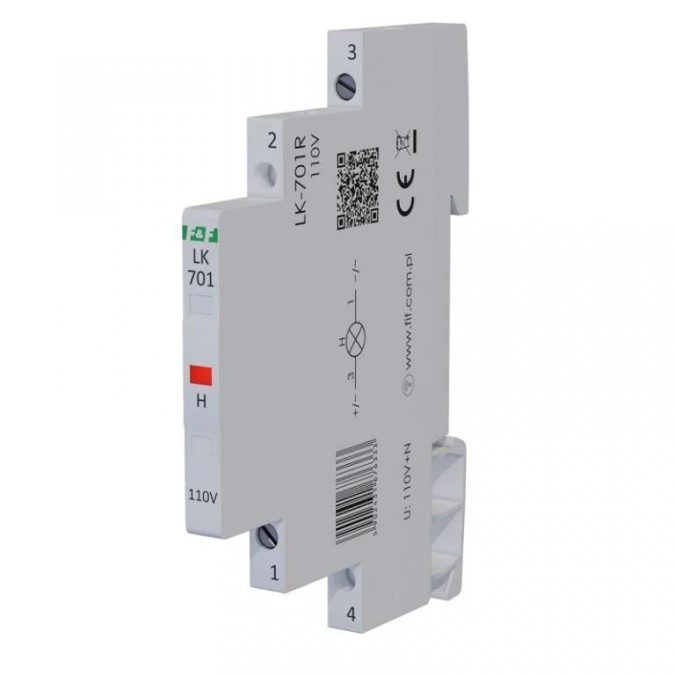 Lampka modułowa 1‑fazowa czerwona 110V AC 1/2 modułu LK‑701R‑110 - obrazek 2