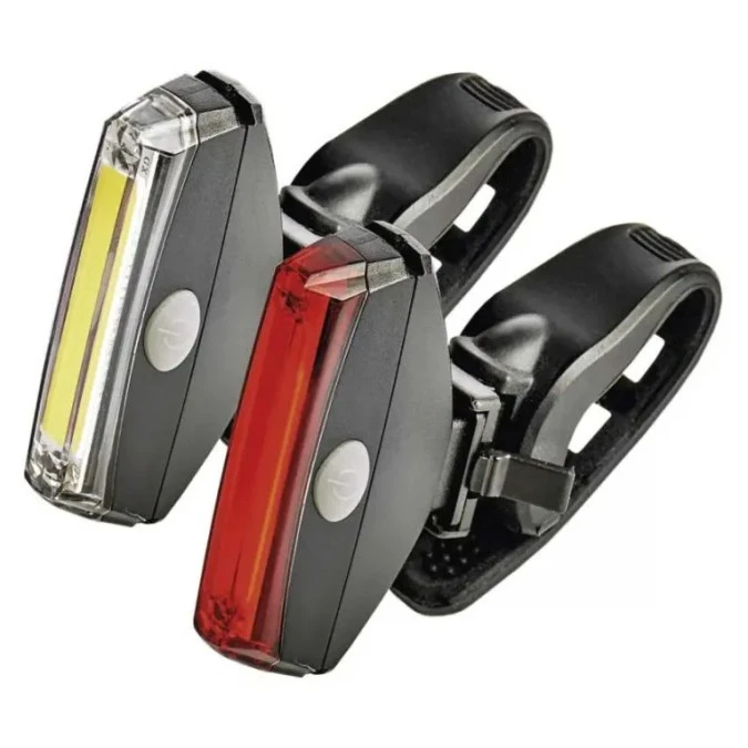 Lampa rowerowa LED COB, komplet przód + tył, 22 lm 2× CR2033 P3922