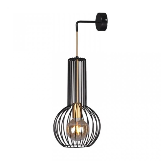 Lampa ścienna druciana dekoracyjna do łazienki z serii ARVI BLACK K‑4523 Kaja Lighting - obrazek 1