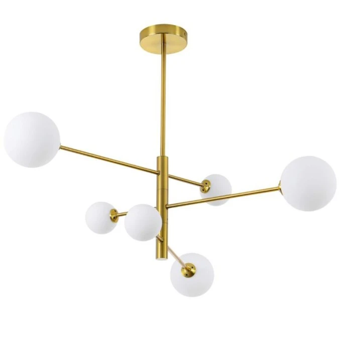 Lampa sufitowa regulowana DORADO złota szklane klosze do salonu sypialni LP‑002/6P Light Prestige - obrazek 1