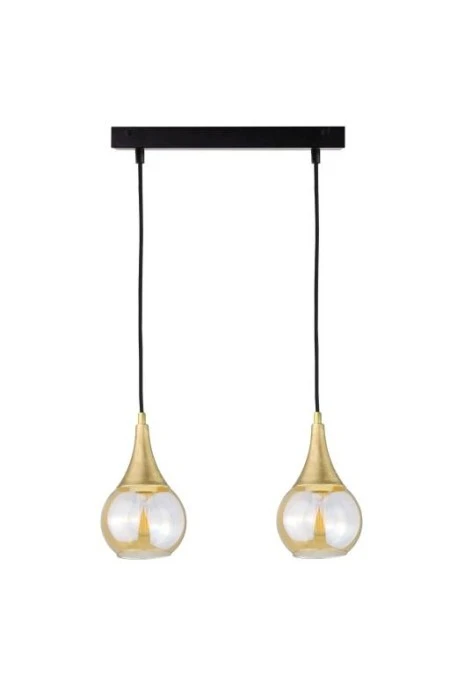 Lampa wisząca nowoczesna 2xE27 LACRIMA HONEY/GOLD - obrazek 1