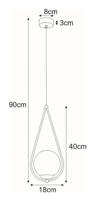 Lampa wisząca w kształcie łezki NEVE GOLD z szklanym kloszem, gwint E14 K‑4775 Kaja Lighting - obrazek 3