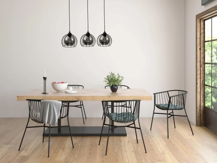 Lampa wisząca loftowa nowoczesna 3xE27 SOLO BLACK - obrazek 2