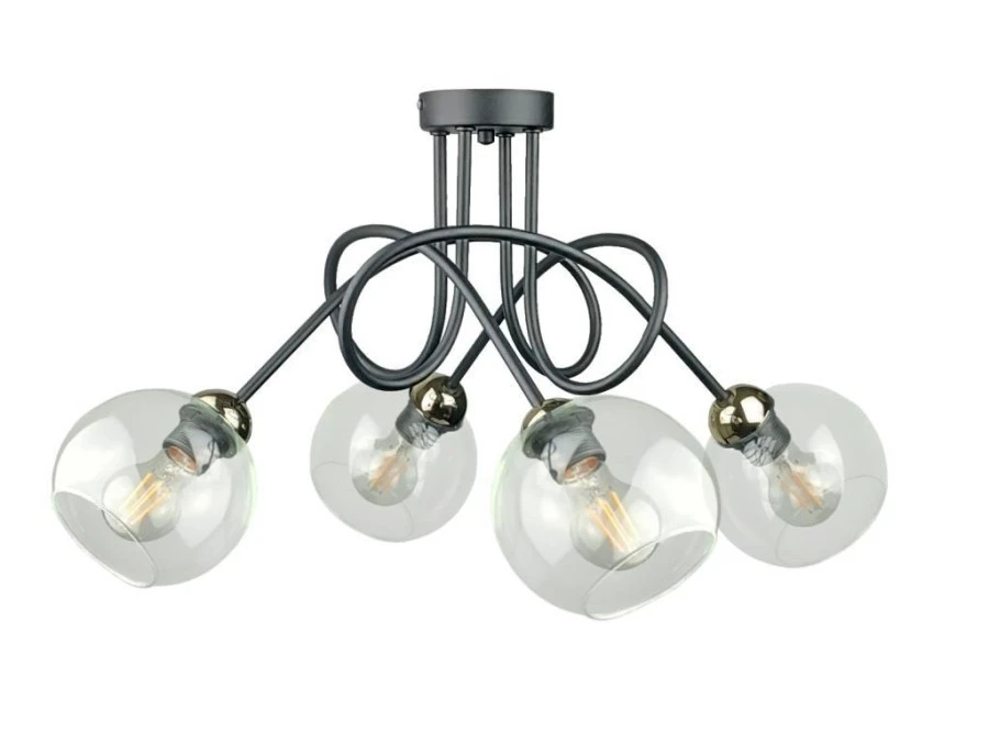 Lampa sufitowa nowoczesna 4xE27 EVIE BLACK/GOLD - obrazek 1