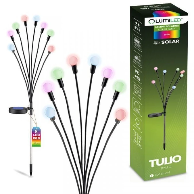 Lampa Solarna Ogrodowa LED TULIO Wbijana Dekoracyjna Dmuchawiec Kuleczki RGB LUMILED - obrazek 2