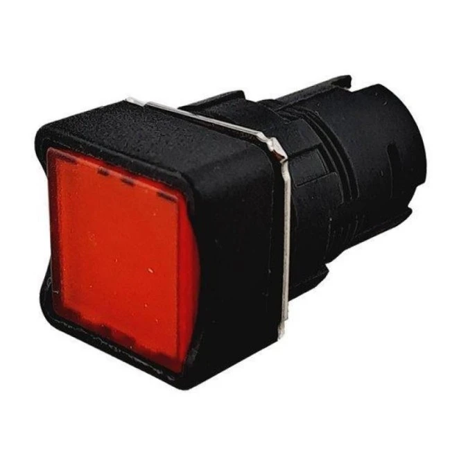 Napęd do przycisku serii D ‑ 16mm kryty kwadratowy czerwony T0‑DDKK - obrazek 1