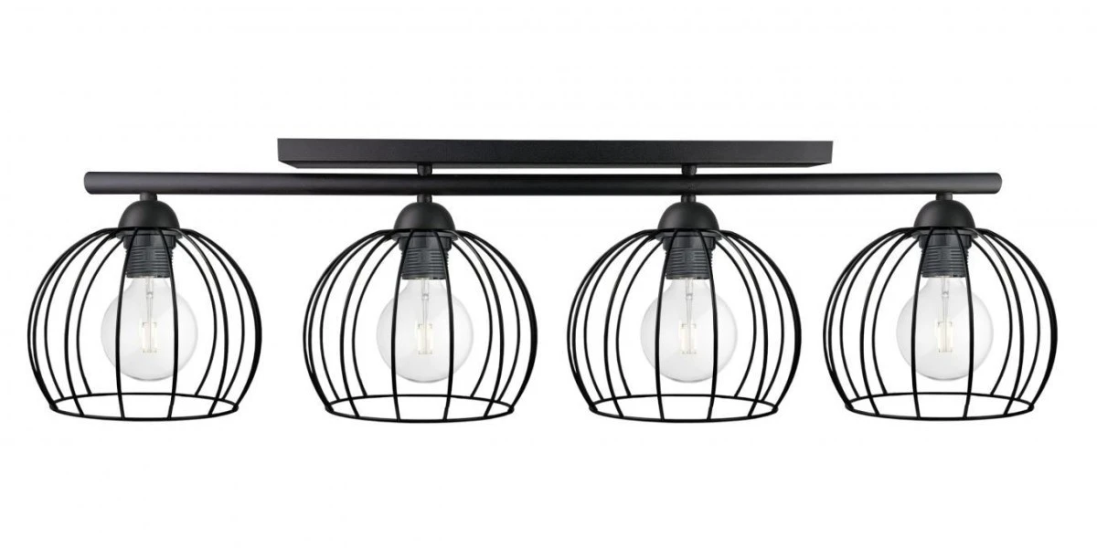 Lampa sufitowa nowoczesna 4xE27 BACCA BLACK - obrazek 1