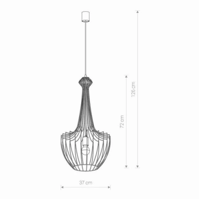LAMPA WISZĄCA LUKSOR S CZARNA 8851 Nowodvorski - obrazek 3