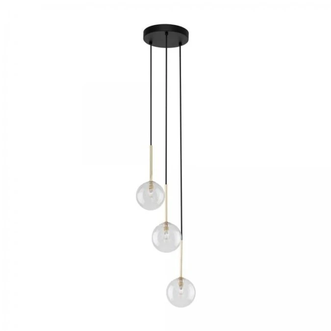 Lampa wisząca na okrągłej rozecie ze szklanymi kulami NILOSczarno‑złota 3xG9 5942 TK Lighting - obrazek 1