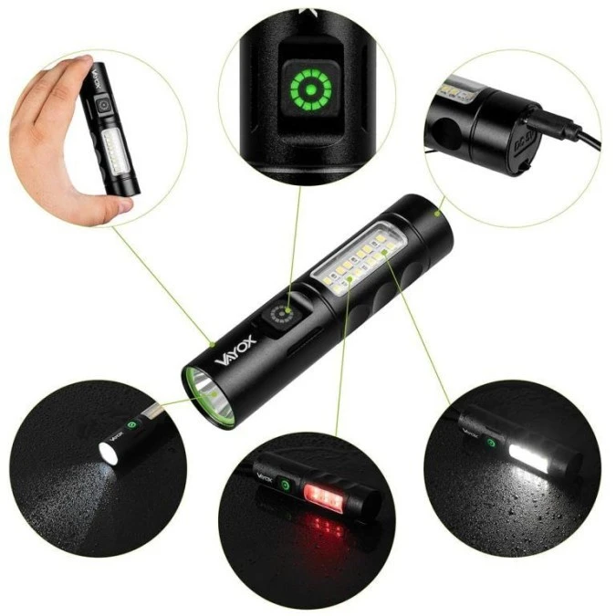 Latarka akumulatorowa 250lm 5W LED + SMD VA0184 VAYOX - obrazek 3
