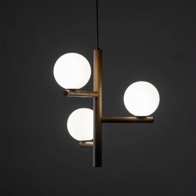 Lampa sufitowa do salonu ESTERA WOOD ORZECH, szklane klosze na G9 10271 TK Lighting - obrazek 3