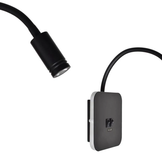 Lampka nocna BASE 8W+2W BLACK ML6352 Milagro - obrazek 1