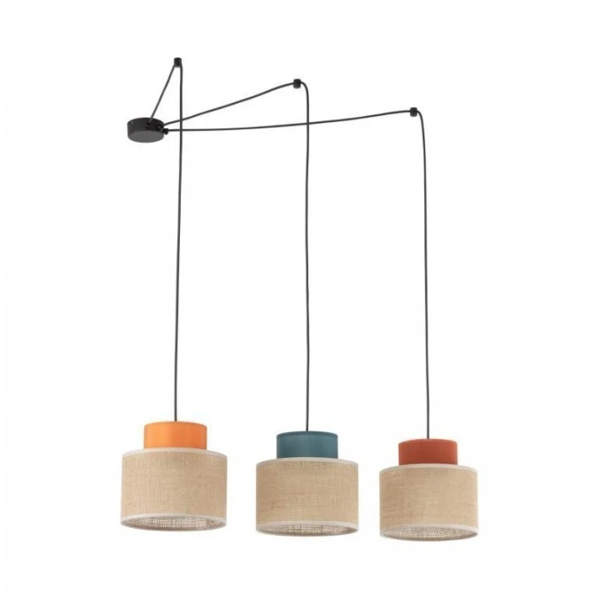 Lampa wisząca typu pająk z 3 kloszami DUO JUTA MIX na E27 3140 TK Lighting - obrazek 1
