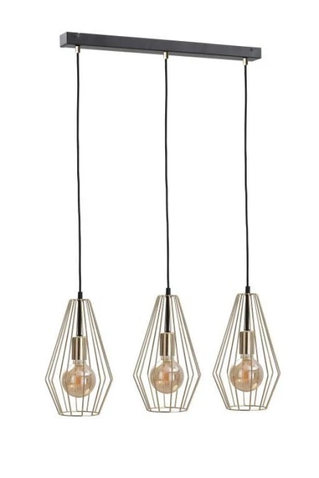 Lampa wisząca loftowa 3xE27 GEO GOLD - obrazek 1