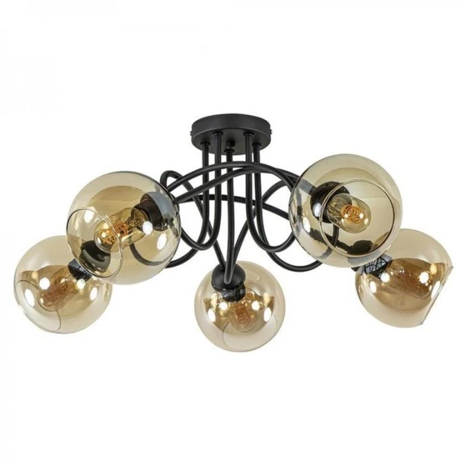 Lampa sufitowa nowoczesna 5xE27 VENUS BLACK - obrazek 2
