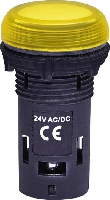 Lampka sygnalizacyjna kompaktowa zitegrowana, soczewka karbowana, 24 V AC/DC, Żółta ECLI‑024C‑Y 004771212 - obrazek 1